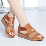 Niulatu summer new mesh stitching hollow low-heeled leisure one-pedal fish mouth cool shoes female DJSE