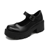 Niulatu Janes Women's Patent Leather Pumps Ladies Lolita Shoes Woman Waterproof Platform Cosplay High Heels Female Vintage Footwear DJSE