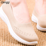 Niulatu Women Shoes 2025 Fashion Breathable Mesh Flat Shoes Flying Women Stretch Comfort Casual Shoes Women Loafers Sneaker Socks DJSE