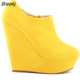 Niulatu Winter Boots For Women Wedges Platform Flock Women's Ankle Fashion Short Boot Shoes Woman DJSE
