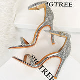 Niulatu Shoes Sexy High Heels Women Pumps Sparkle Sequins Stiletto Heels 10 Cm Party Shoes Women Heels Summer Women Sandals New DJSE