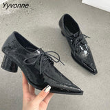 Niulatu New Brand Women Pumps Fashion Low Round Heel Ladies Slingback Pointed Toe Slip On Oxford Shoes Casual Office Shoe DJSE
