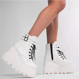 Niulatu Design 2025 Big sizes 43 Platform High Heels Cosplay Fashionable Autumn Winter Wedges Shoes Ankle Boots Women 1103 DJSE