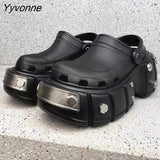 Niulatu punk metal rivets Sandals Women Slippers Platform Sandals Outdoor Clogs Thick Street Beach Slippers Flip Flops Garden Shoes DJSE