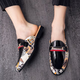 Niulatu Outdoor Mixed Colors Men Half Loafers Patent Leather Half Shoes Fashion Lightweight Slippers Breathable Man Casual Mules DJSE