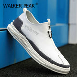 Niulatu New Mens Leather Casual Shoes White Tenis Footwear for Men Fashion Comfortable Autumn Male Flats Slip on Man Loafers Shoe DJSE
