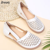 Niulatu Women's Flat Shoes Wedge Sandals New Hollow Breathable Summer Casual Shoes for Woman Retro Plus Size Comfortable Walking Shoes DJSE