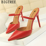 Niulatu Shoes Mules High Heels Bigtree Shoes Stiletto Heels Pumps Women Shoes Extreme High Heels Sexy Chaussures Femme Ayakkabi DJSE