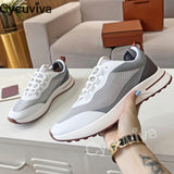 Niulatu Walk Sneakers Male Lace Up Platform Flat Casual Shoes For Men Thick Sole Patchwork Runner Men's Shoes DJSE