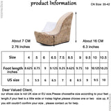 Niulatu Toe Clear Strappy High Heeled Women's Sandals Mules Platform Wedges Elegant Ladies Dress Party Slip On Summer Shoes DJSE