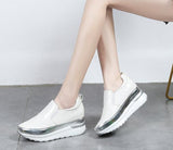 Niulatu Comfort Creepers Bling Loafers Silver Platform Shoes Woman Slip On Swing Women Flats Shoes Zapatos De Mujer DJSE