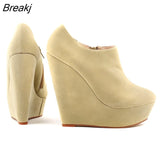 Niulatu Winter Boots For Women Wedges Platform Flock Women's Ankle Fashion Short Boot Shoes Woman DJSE