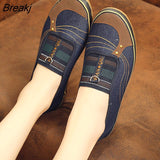 Niulatu Women Flats Shoes Autumn Retro Female Sneakers Old Beijing Cloth Shoes Mujer Slip-On Breathable Lazy Mom Shoes Zapatillas Mujer DJSE