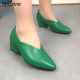 Niulatu women¡¯s Shoe Designer V shape Summer Loafers 2025 Pointed Toe Heart heels Pumps Ladies Mary Janes Green Shoes for Women DJSE