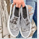 Niulatu Women shoes 2025 flat shoes snake print lazy shoes casual shoes platform canvas shoes plus size women shoes zapatos de mujer DJSE