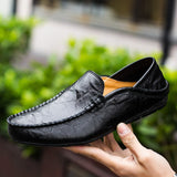 Niulatu Mens Shoes Casual Luxury Brand Summer Men Loafers Genuine Leather Moccasins Light Breathable Slip on Boat Shoes JKPUDUN DJSE