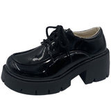 Niulatu Small Leather Shoes Female British Girl Japanese Wild Black Retro Mary Jane Shoes Lolita Platform Shoes Low Hee DJSE