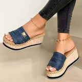 Niulatu Summer Women Wedge Sandals Premium Orthopedic Open Toe Sandals Vintage Anti-Slip Leather Casual Female Platform Retro Shoes DJSE