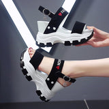 Niulatu Sandals Women 2025 New Summer Chunky High Heels Female Wedges Shoes for Women Fish Toe Red Sandalia Feminina DJSE