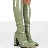 Niulatu Arrival Women Platform Thigh Boots Pink Black Party Shoes Plus Size Patent Leather Ytmtloy Knee High Botines De Mujer Sexy DJSE