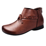 Niulatu Woman 2025 Butterfly-knot Soft Plush Ankle Boots for Ladies Fashion Zip Leather Shoes Platform Female Boots DJSE