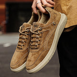 Niulatu Sale Men Shoes fashion Genuine Leather Loafers Breathable Autumn lace up comfortable Casual Shoes Outdoor Men Sneakers shoes DJSE