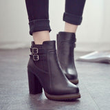 Niulatu Women Boot Autumn Winter Short Boots Women High Heel Shoes Boots Women Ankle Boots Black Women Shoes 567 DJSE
