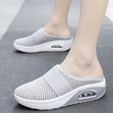 Niulatu Women Mesh Lightweight Shoes Woman Slippers Wedge Shoes Female Air Cushion Sandals Thick Bottem Casual Sneakers Plus Size 43 DJSE