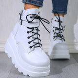 Niulatu NEW 2025 Fashion Trendy Big sizes 43 Platform High Heels Autumn Winter Add Plush Wedges Shoes Stylish Ankle Boots Women DJSE