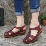 Niulatu Women Shoes Summer Women's Large Non Slip Lightweight Round Head Super Comfortable Slope Heel Comfortable Outdoor Sandals Women DJSE