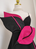 Niulatu A line Spaghetti Straps Black Satin Short Homecoming Dresses Birthday Outfits SD362