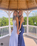 Niulatu Mermaid Satin Beaded Evening Dress Long Prom Dress HZ1007