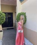 Niulatu Pink Sweetheart Backless Long Prom Dress HZ0113