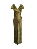 Niulatu Mermaid V Neckline Short Sleeves Lace Green Floor Length Evening Dress Prom Dresses SD1604