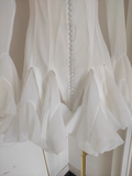 Niulatu Sheath Scoop Neckline White Long Sleeves Short Homecoming Dresses Birthday Outfits SD369