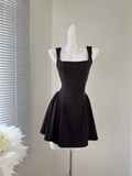 Sweet and niche summer temperament high waist design dress HZ1214