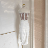 Niulatu 2 Pieces Top and Skirt Ivory Women's Long Vacation Dresses SD330