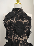 Niulatu Sheath Irregular Hem Black Homecoming Dresses Short Lace Birthday Outfits SD272