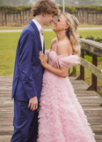 Niulatu Tulle Ruffled Gown Tulle Prom Dress Corset Tulle Evening Dress HZ1007