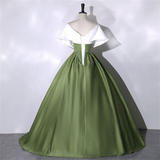 Niulatu Satin Prom Dress Elegant Quinceanera Dress Floor Length Green Dress Evening Dress Girls Princess Dress HZ1007