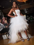 Niulatu Tulle High Low Long Prom Dress Formal Evening Dress HZ1007