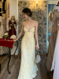 Niulatu Light Yellow Spaghetti Strap Exquisite Rhinestone Chiffon Prom Dress 22th Birthday Dress HZ0113