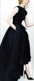Niulatu black prom dress charming pretty gown simple evening dress o-neck party formal dress HZ1007