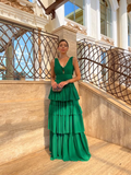 Niulatu Line Green Evening Dress Long Formal Occasion Dresses HZ1007