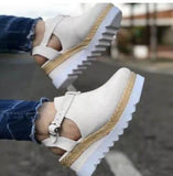 Niulatu Women Sport Shoes Thick Bottom Solid Ladies Vulcanized Sneakers Casual Wedges Slip on Zipper Shoes Women Platform Sneakers DJSE