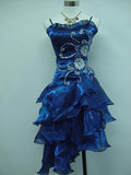 Niulatu Chiffon Beaded Mini Satin Short Prom Dress Homecoming Dress HZ0113