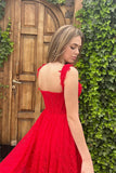 Niulatu The Shoulder A-line Sleeveless Applique Prom Dress with Front HZ1007