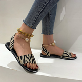 Niulatu Women's Casual Slippers Round Buckle Solid Flat Sandals Fashion Square Toe Comfortable Beach Shoes Plus Size Chinelo Nuvem DJSE