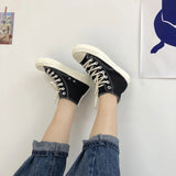 Niulatu New Women&#39;s Canvas Sneakers Fashion Summer Spring Autumn Shoes for Women Student Casual Shoes High Women&#39;s Sneakers DJSE