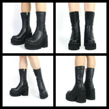 Niulatu Boots Shoes For Women Goth Gothic Fashion Mid Calf Ankle Women's Boots Female 2025 Winter Brand INS Free Shipping DJSE